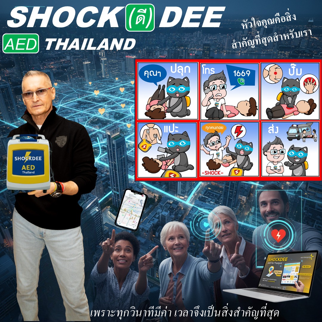 SHOCKDEE AED Thailand: โครงการลงโฆษณาเพื่อเพิ่มจุดติดตั้งเครื่อง AED ช่วยชีวิตคนไทย