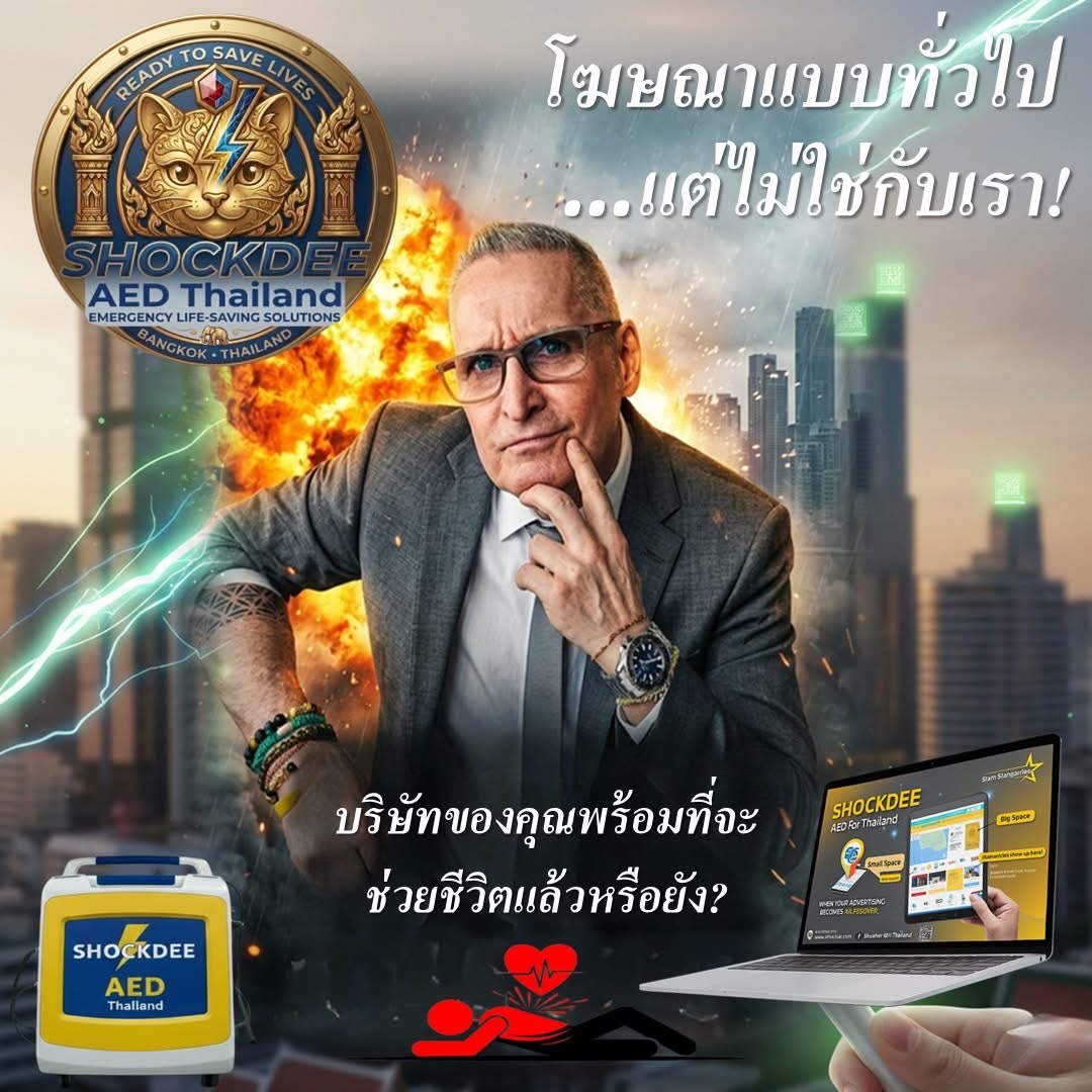 เครื่อง AED ช่วยชีวิต: ติดตั้ง เครื่องกระตุกหัวใจ หยุดวิกฤตหัวใจหยุดเต้นเฉียบพลัน